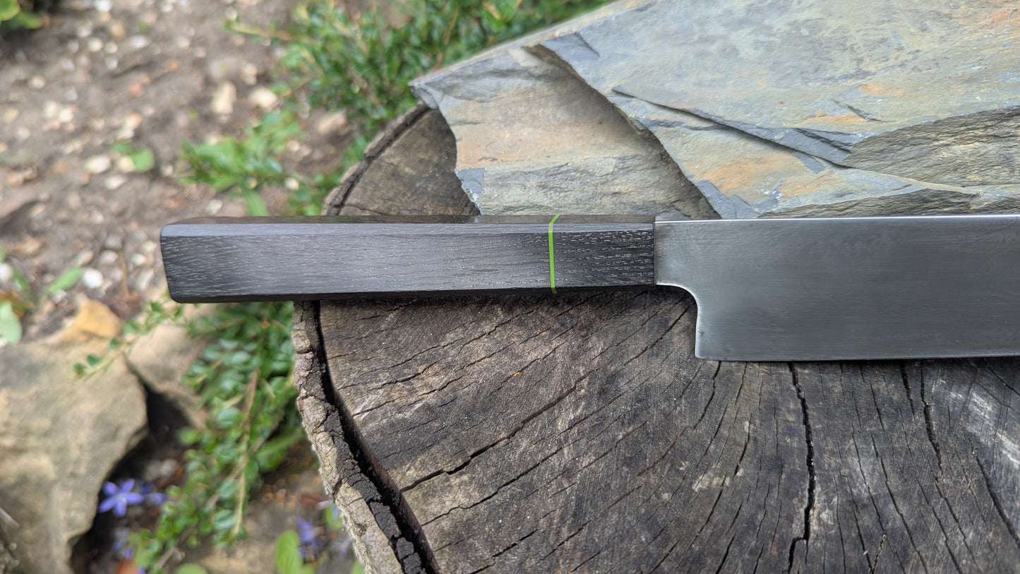 Handmade 8" ApexUltra carbon steel. 5600 years old Bog Oak handle