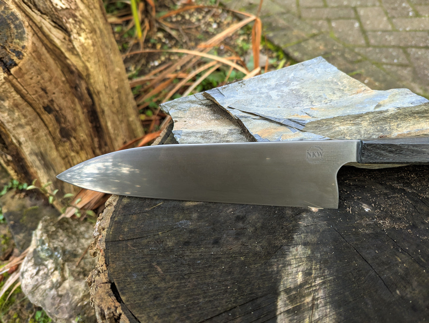 Hand made 8" ApexUltra carbon steel. 5600 years old bog oak