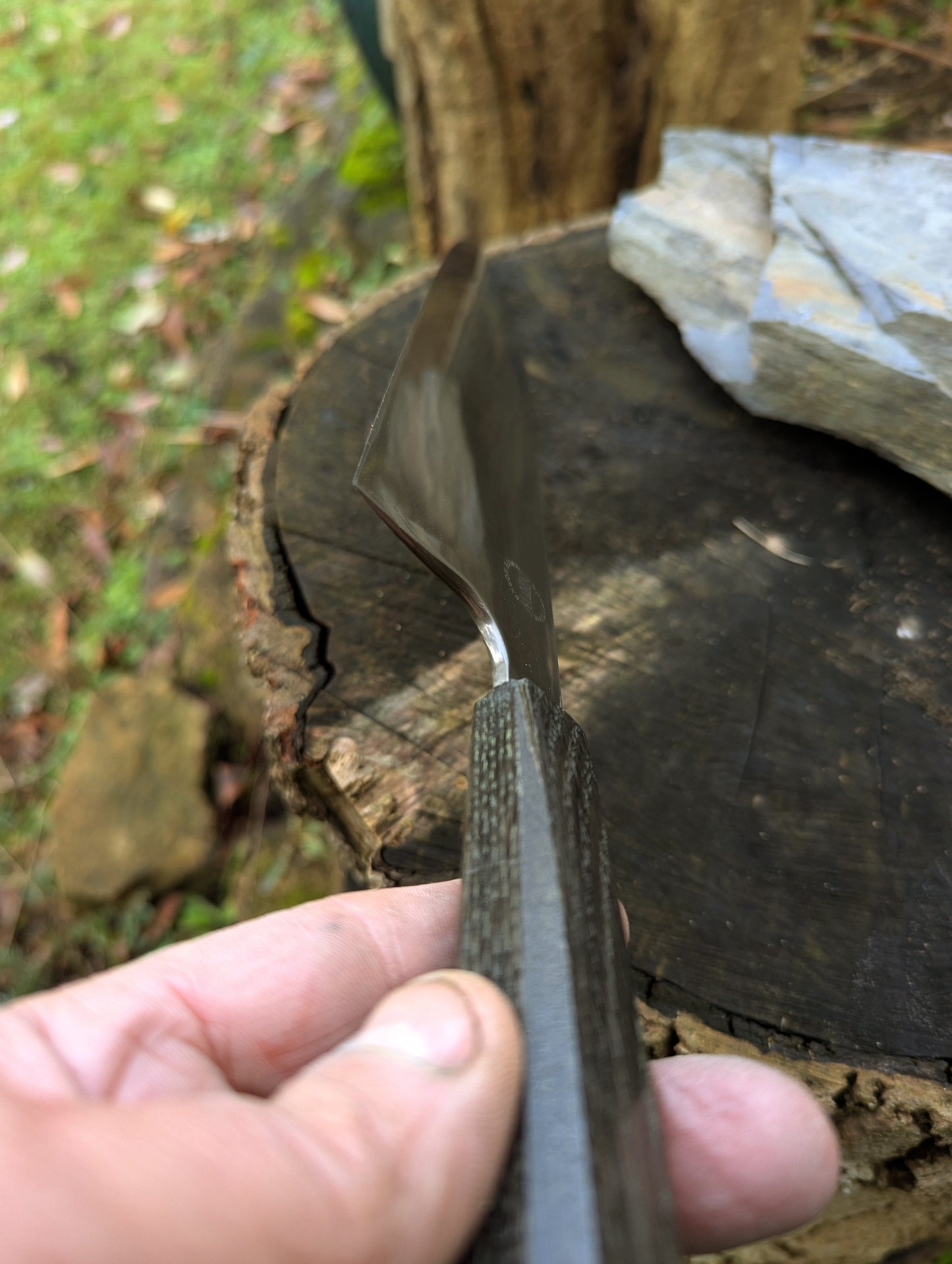 Hand made 8" ApexUltra carbon steel. 5600 years old bog oak