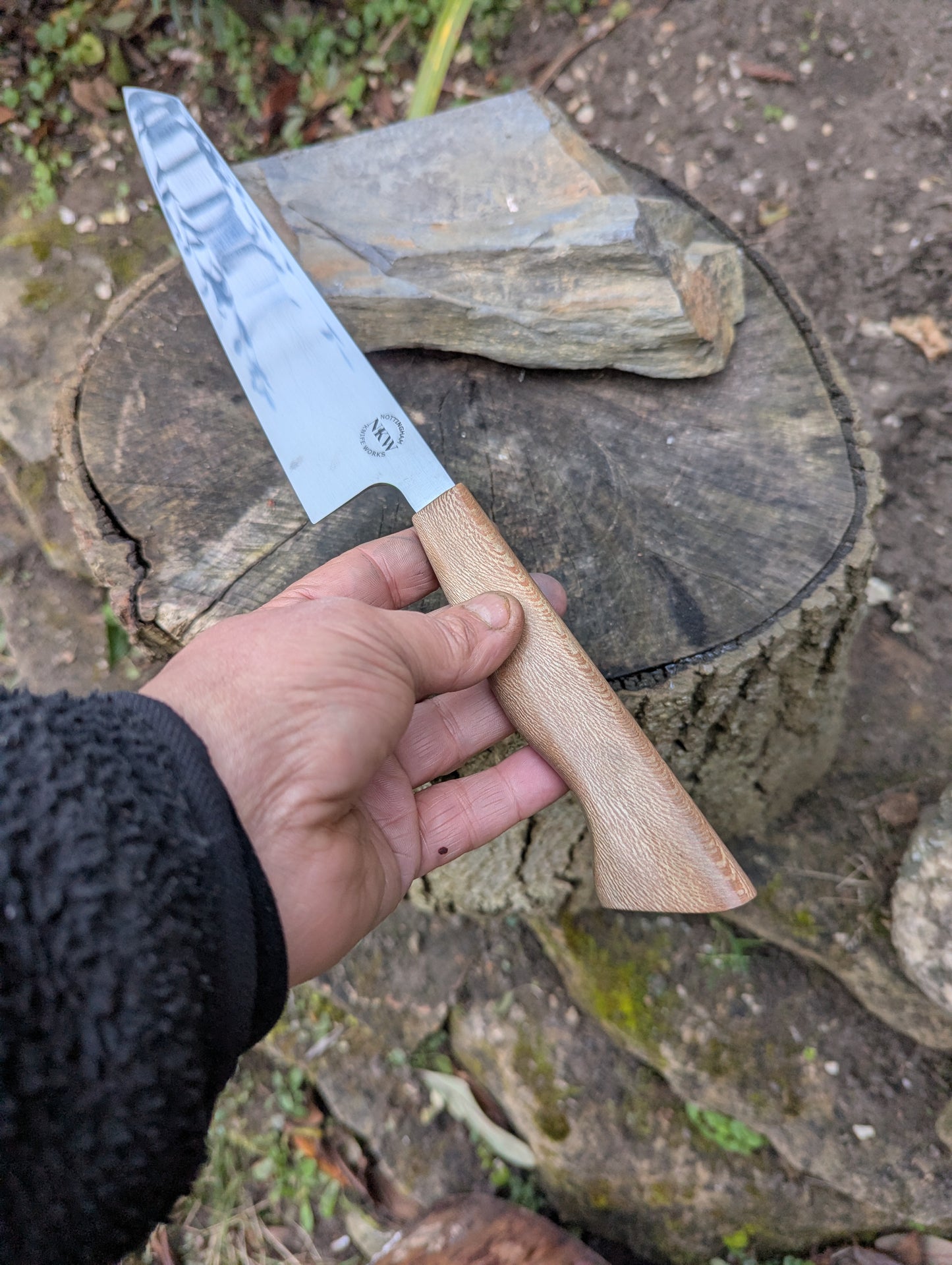 Handmade 8" Damasteel RWL34 stainless steel. Cade wood handle (Copy)