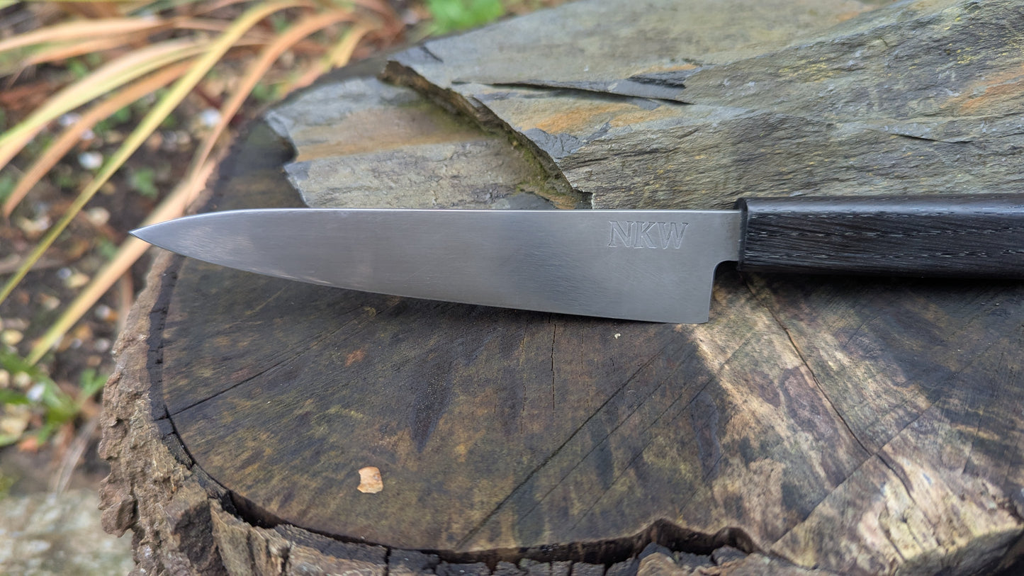 Handmade Pairing Knife, ApexUltra steel and 5600 Years Old Bog Oak Handle
