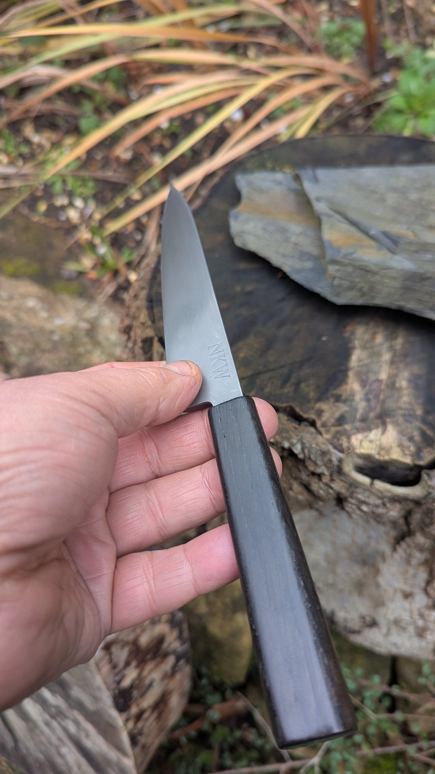 Handmade Pairing Knife, ApexUltra steel and 5600 Years Old Bog Oak Handle