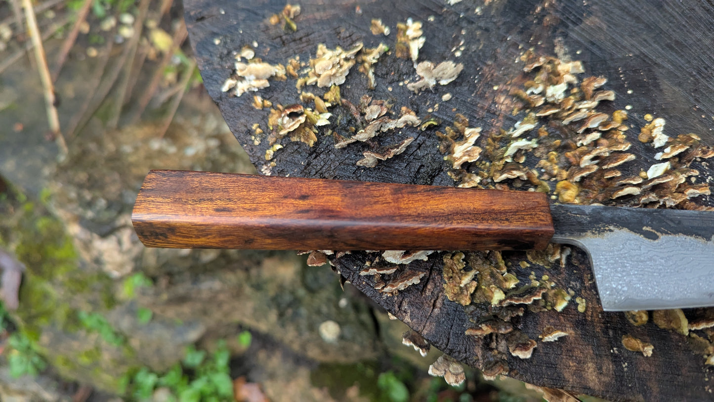 Kiritsuke 180mm Takefu VG10 Suminagashi knife. Desert Ironwood Handle