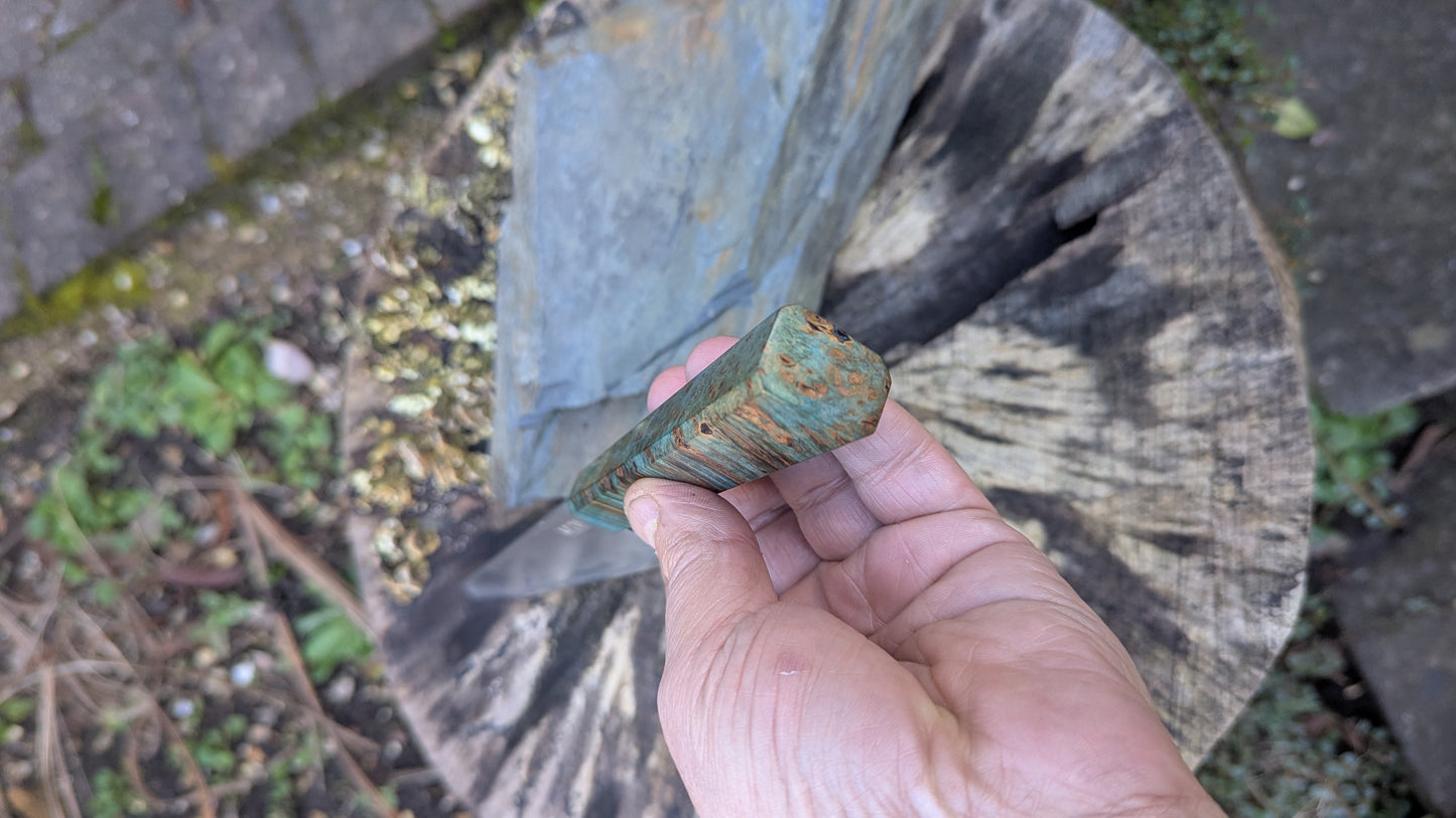 Kiritsuke 175mm. Takefu Super Blue Stainless Clad San Mai. Field Maple Burl Handle