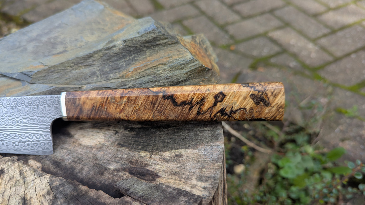 Gyuto 195mm Stainless Damascus - Damasteel® DS93X - Munin . Amboyna Burl handle