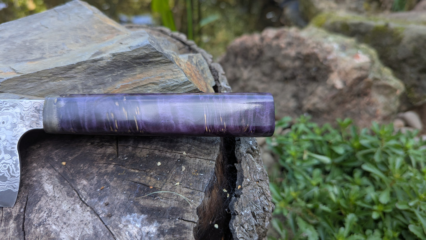Bunka 190mm ApexUltra-Nickel-Damascus, Amboyna Burl
