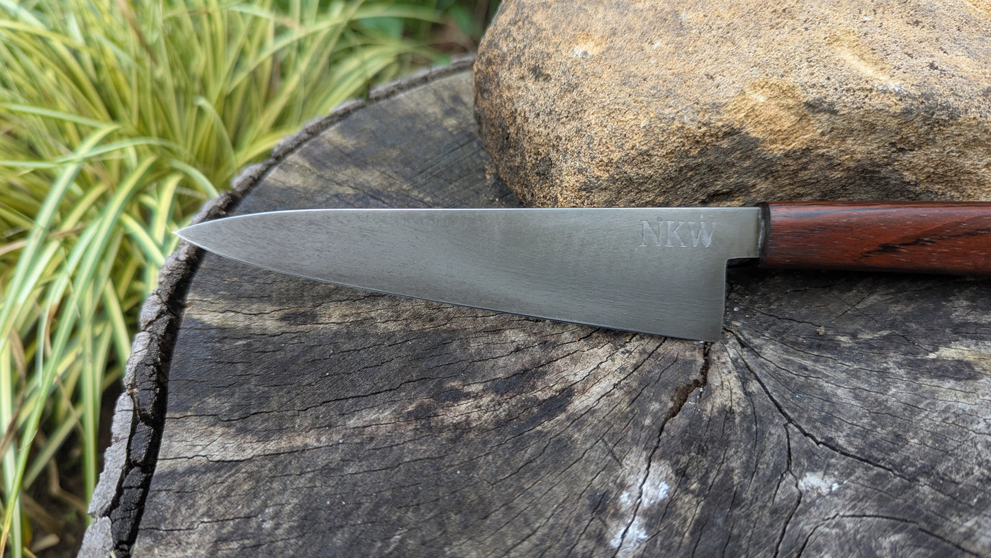Handmade Everyday knife. ApexUltra carbon steel. Repurposed Rosewood