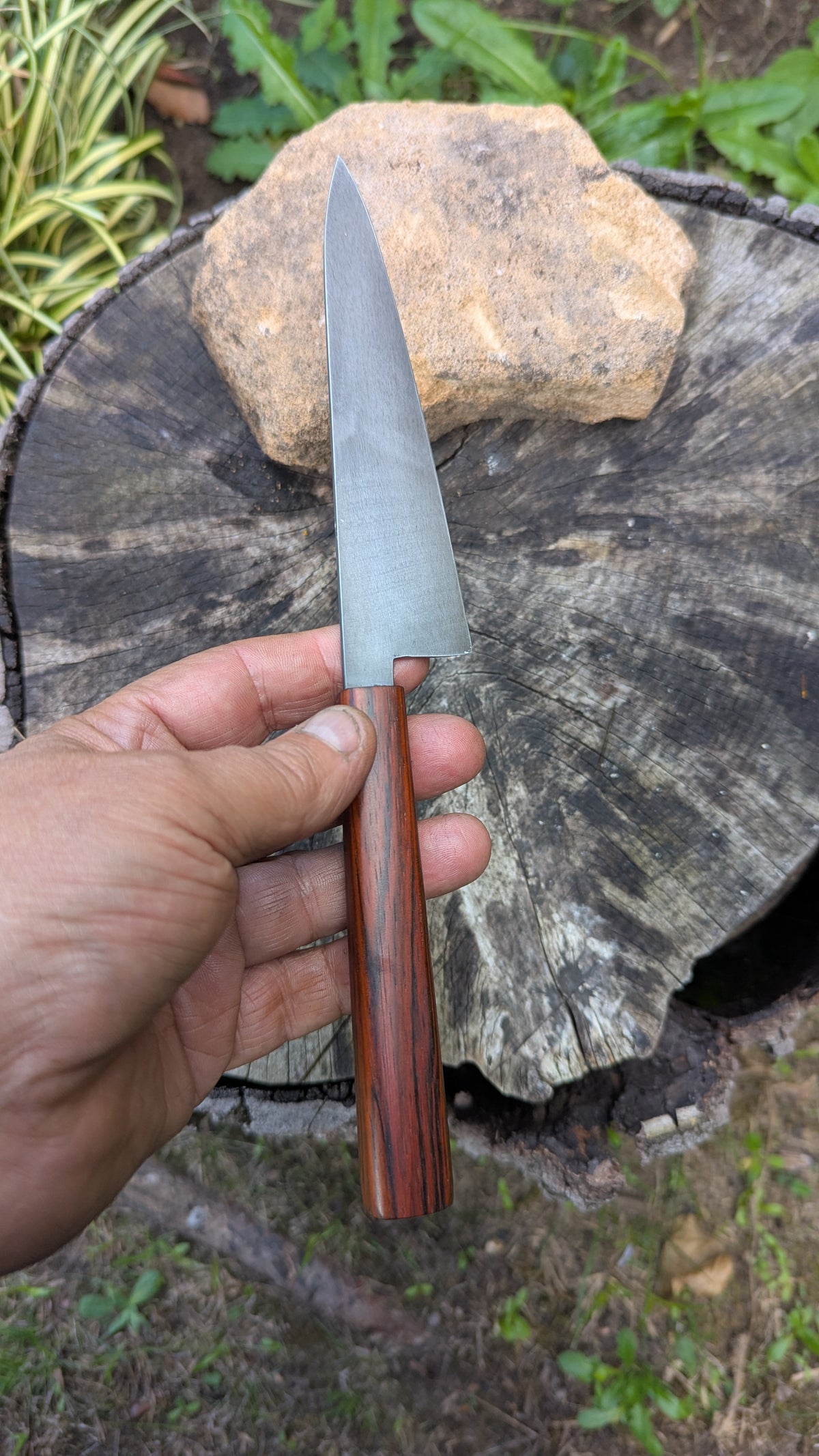 Handmade Everyday knife. ApexUltra carbon steel. Repurposed Rosewood