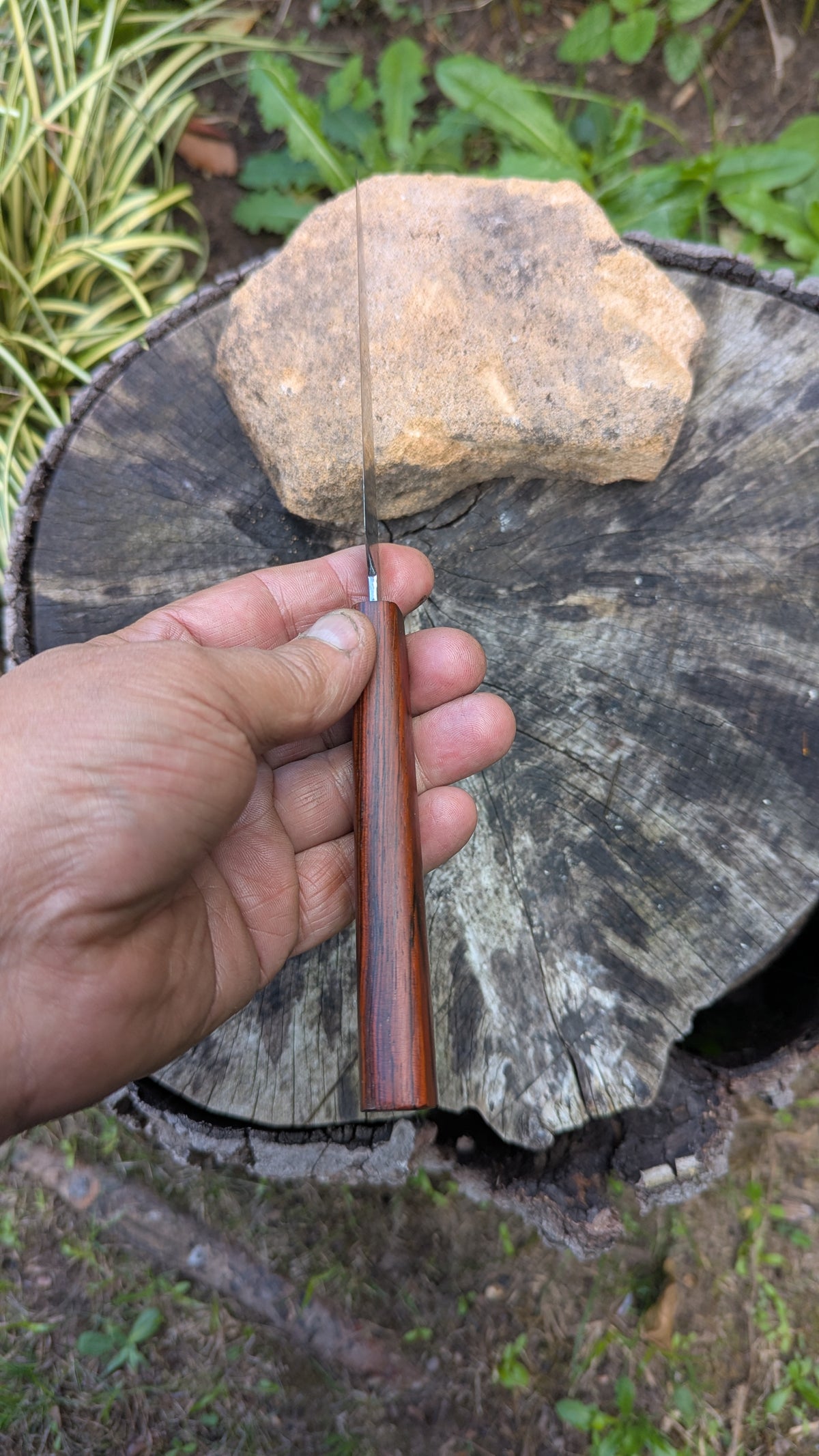 Handmade Everyday knife. ApexUltra carbon steel. Repurposed Rosewood