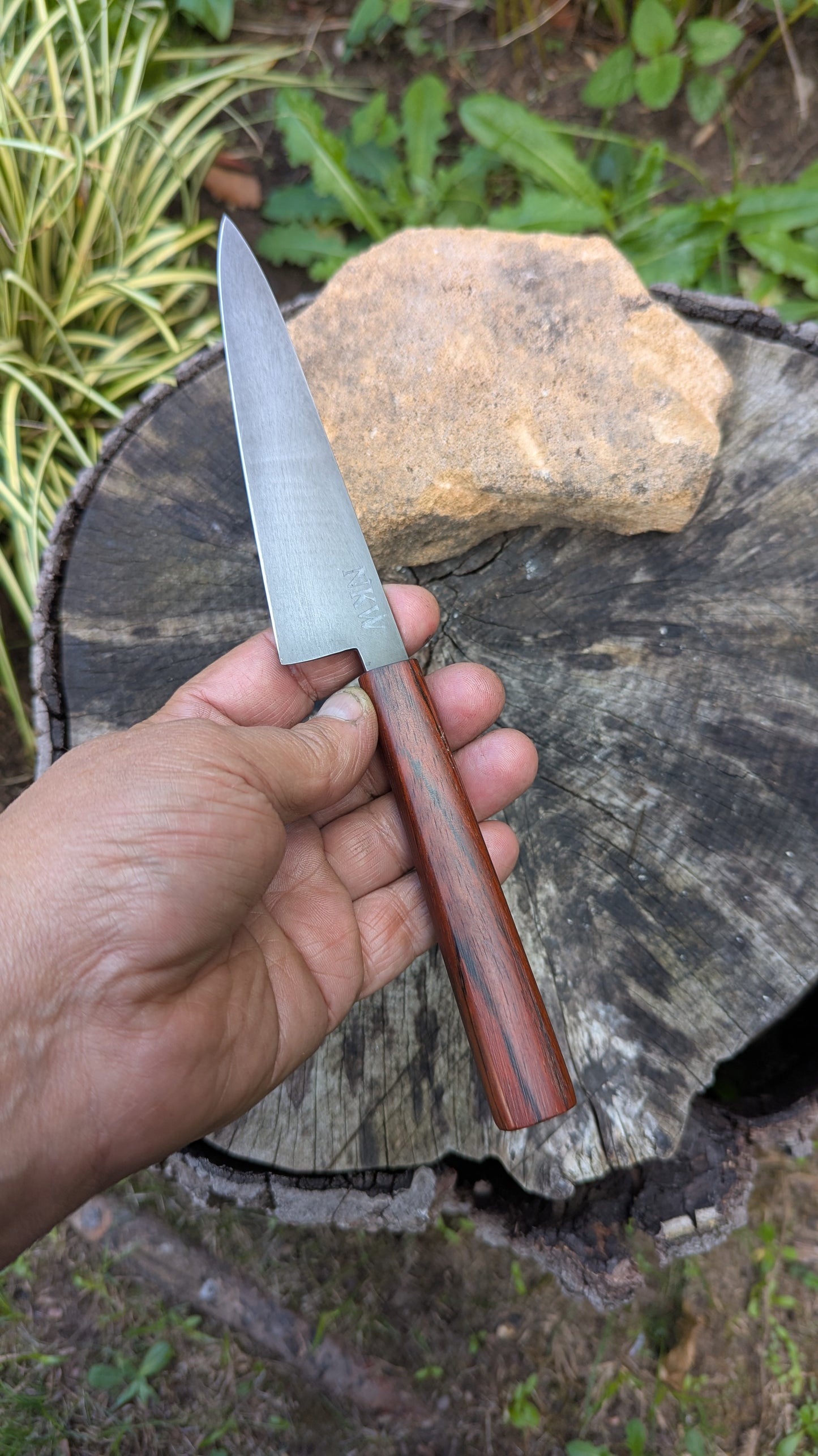 Handmade Everyday knife. ApexUltra carbon steel. Repurposed Rosewood