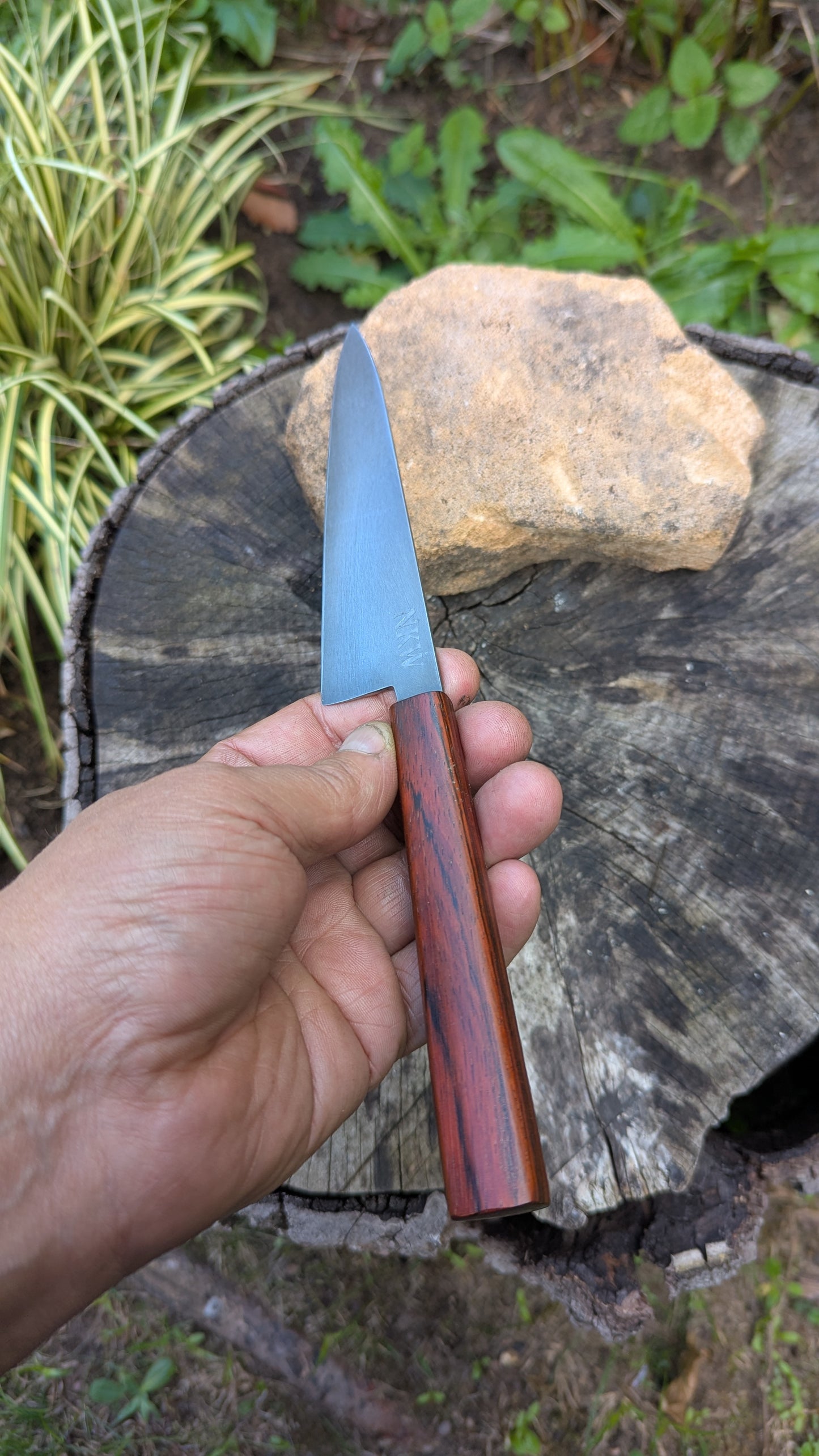 Handmade Everyday knife. ApexUltra carbon steel. Repurposed Rosewood