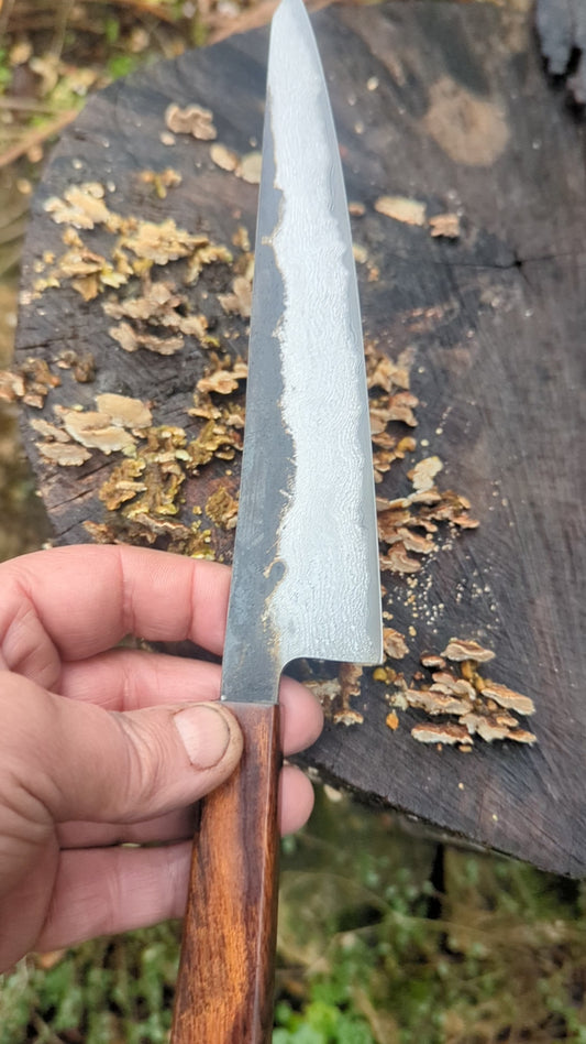 Hand Made 7" Takefu VG10 Suminagashi knife. Desert Ironwood Handle